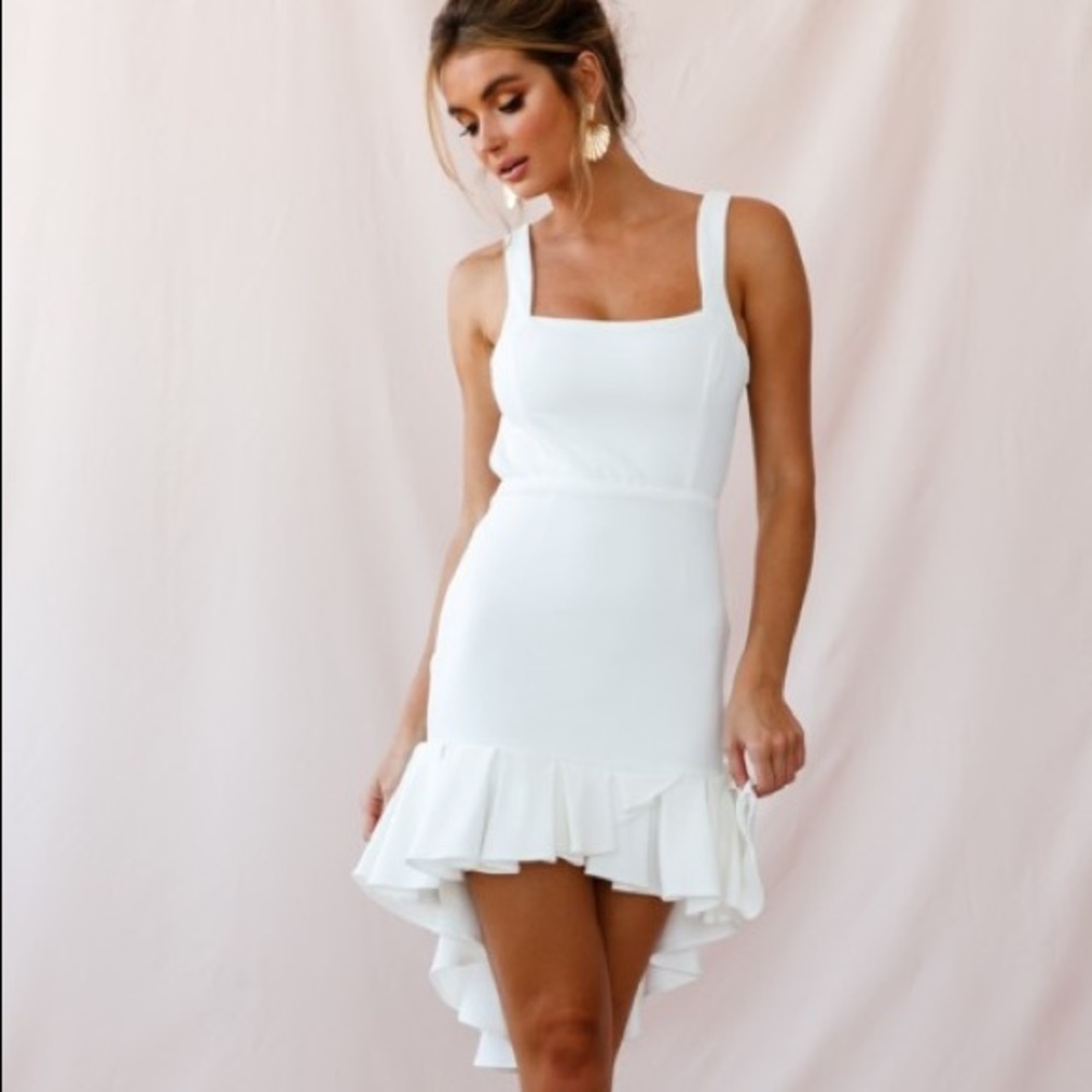 white mini dress